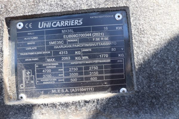 Uni Carries MX35L sähkötrukki (4) - Image 32