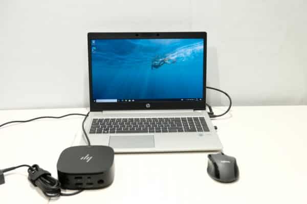 HP ProBook 450 G7 tietokone, telakka, hiiri (BB100)