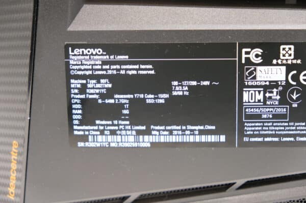 Lenovo ideacentre Y710 Cube 15ISH tietokone (EL101) - Image 17