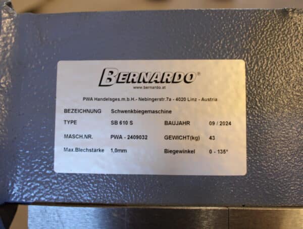 BERNARDO SB610S KANTTIKONE (TK273) - Image 7