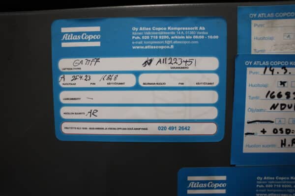 Atlas Copco GA 11 FF ruuvikompressori (H23) - Image 7