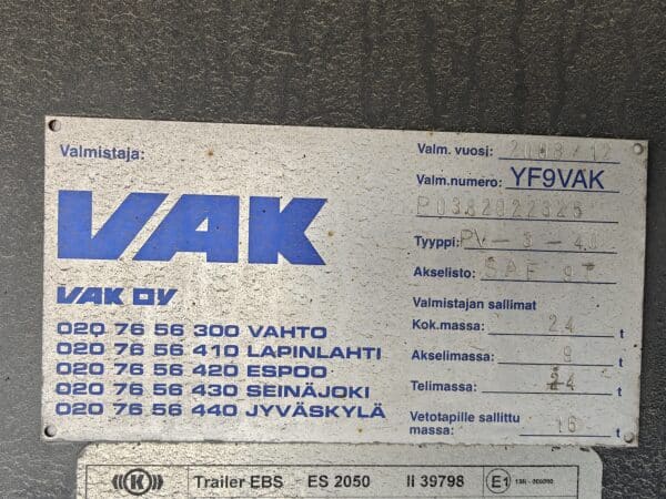 Puoliperävaunu VAK PV-3-40, - 08 (WUF-562) - Image 23
